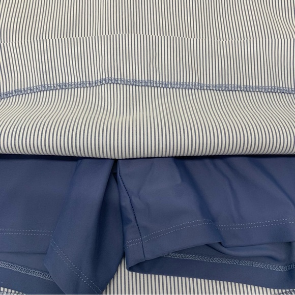 SC Co Skort Skirt Large Pull On Blue  White Stripe Pockets  Tummy Control Golf - Picture 6 of 11